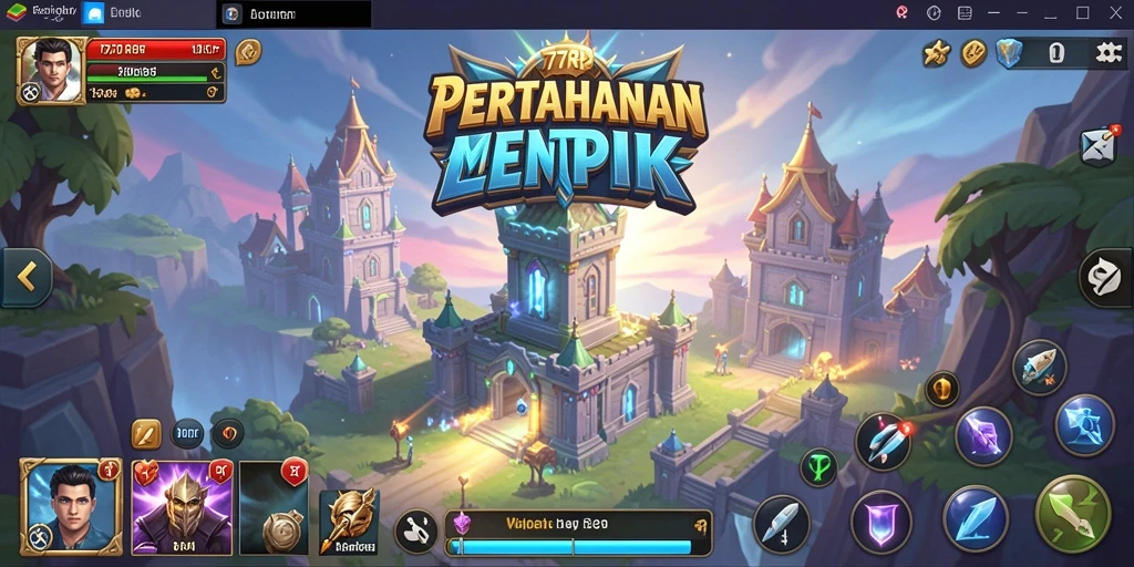 Tampilan gameplay seru dan strategi menara di 77RP.