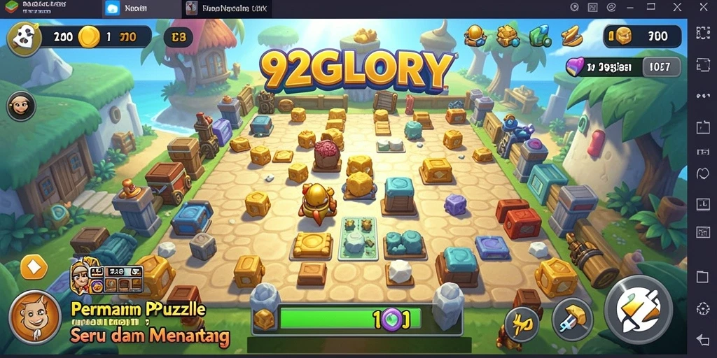 Screenshot gameplay 92GLORY dengan tantangan puzzle yang menarik.