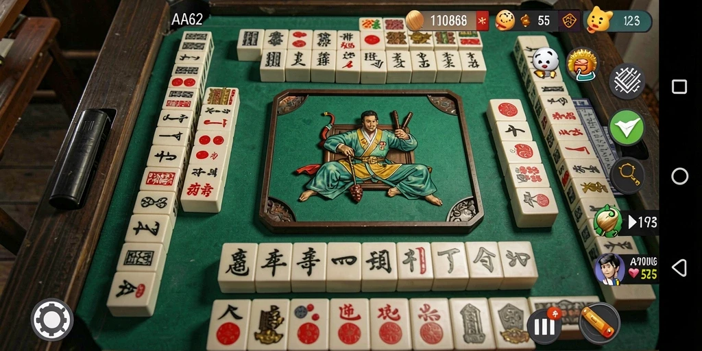 Tampilan gameplay AA62 yang menarik dengan ubin Mahjong yang berwarna-warni.