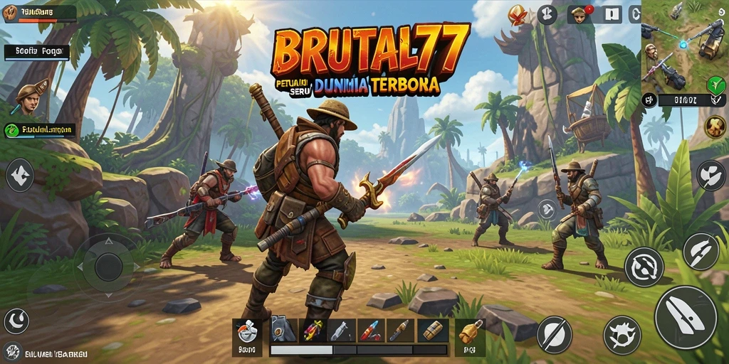 Tampilan gameplay seru di dunia terbuka BRUTAL77.