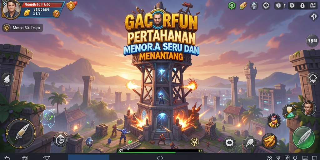 Tampilan gameplay GACORFUN dengan strategi Tower Defense yang seru.