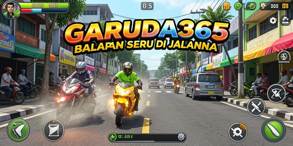 Tampilan menarik dari gameplay balapan di GARUDA365.