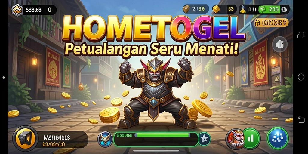 Tampak gameplay seru HOMETOGEL yang penuh tantangan.