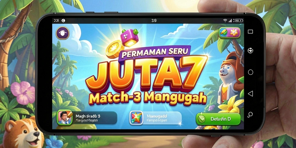 Tampilan gameplay seru JUTA7 dalam momen pencocokan item.