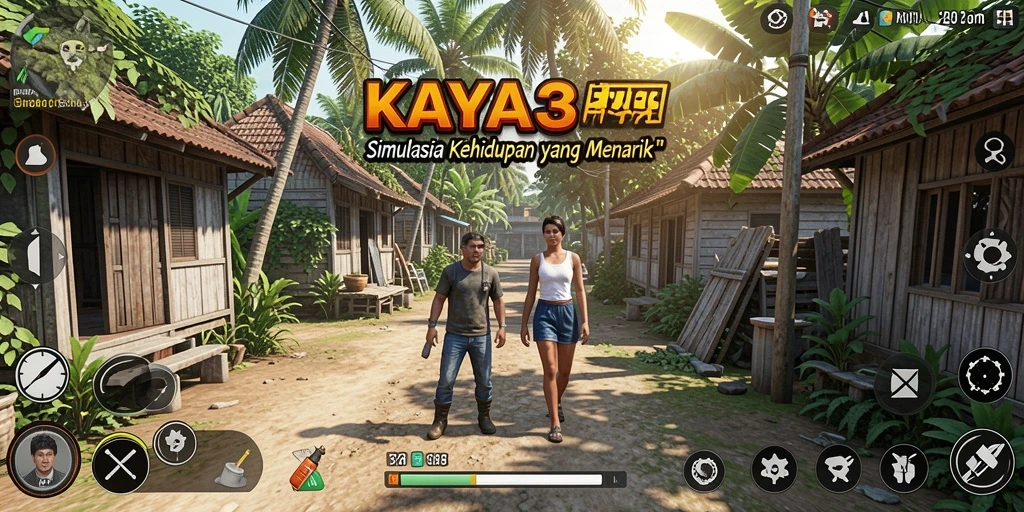 Screenshot KAYA33 menampilkan keseruan gameplay simulasi kehidupan virtual.