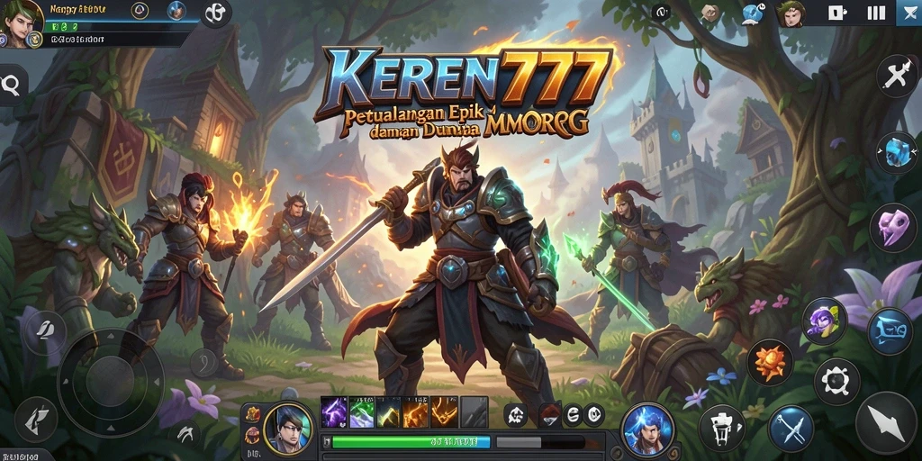 Screenshot gameplay KEREN777 dengan aksi pertempuran epik.