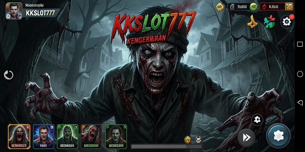 Screenshot gameplay KKSLOT777 menampilkan momen-momen menyeramkan yang mendebarkan.