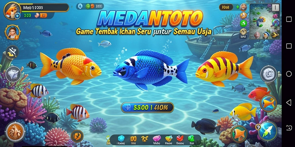 Tampilan gameplay seru saat menangkap ikan di MEDANTOTO.