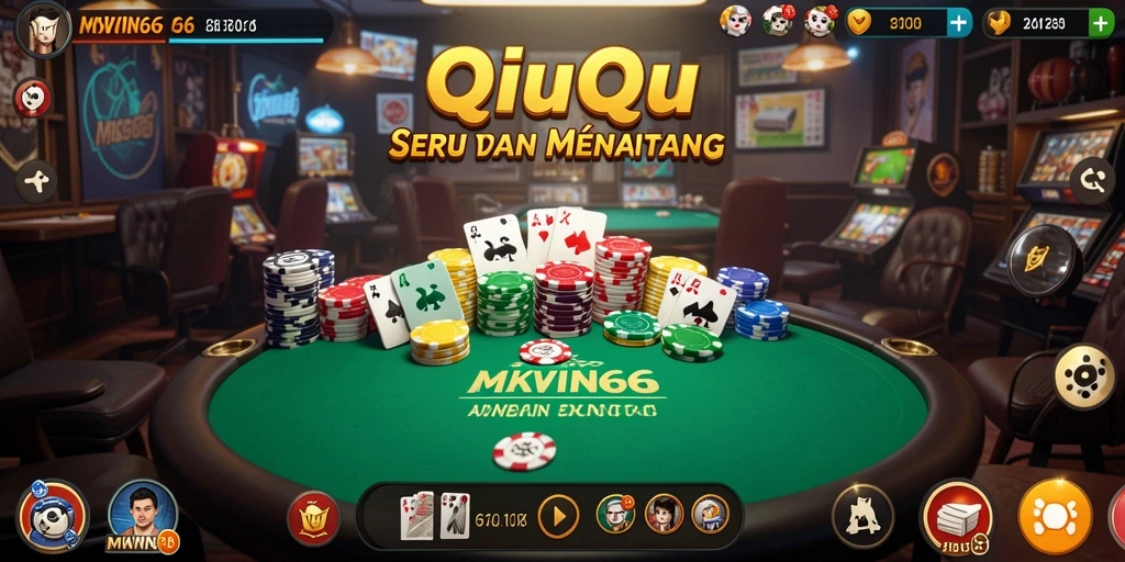 Screenshot gameplay MKWIN666 menunjukkan aksi seru dalam QiuQiu.