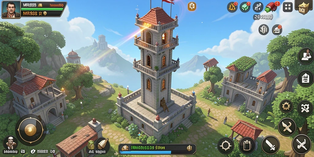 Tampilan seru gameplay Tower Defense di MR888 yang penuh strategi.