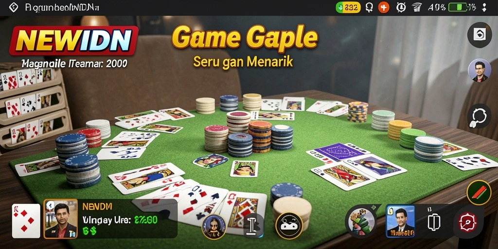 Screenshot gameplay NEWIDN menunjukkan keseruan permainan Gaple.