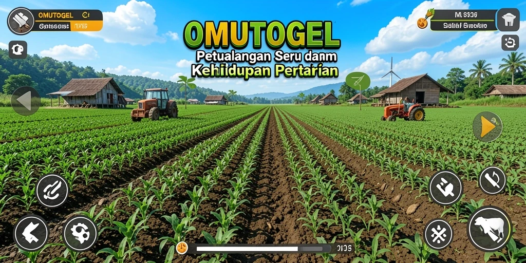 Tangkapan layar gameplay OMUTOGEL menampilkan keseruan bertani.