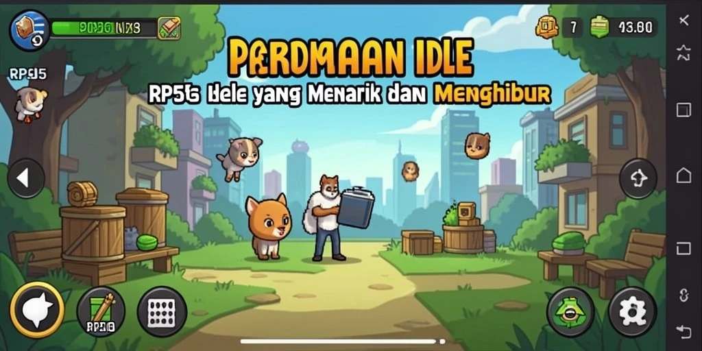 Tampilan gameplay Idle yang menawan dan interaktif dari RP55.