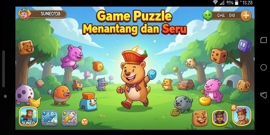 Tampilan gameplay SUNEO138 dengan tantangan puzzle menarik.