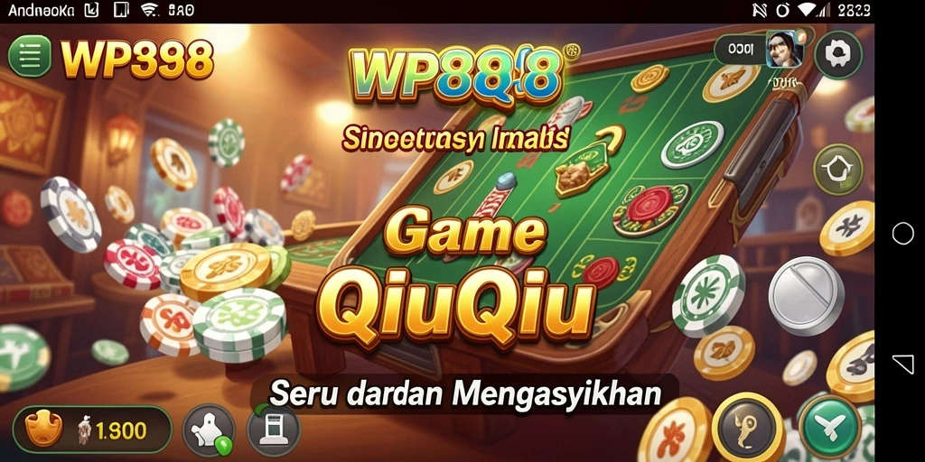 Screenshot WP888 menampilkan gameplay QiuQiu yang mendebarkan.
