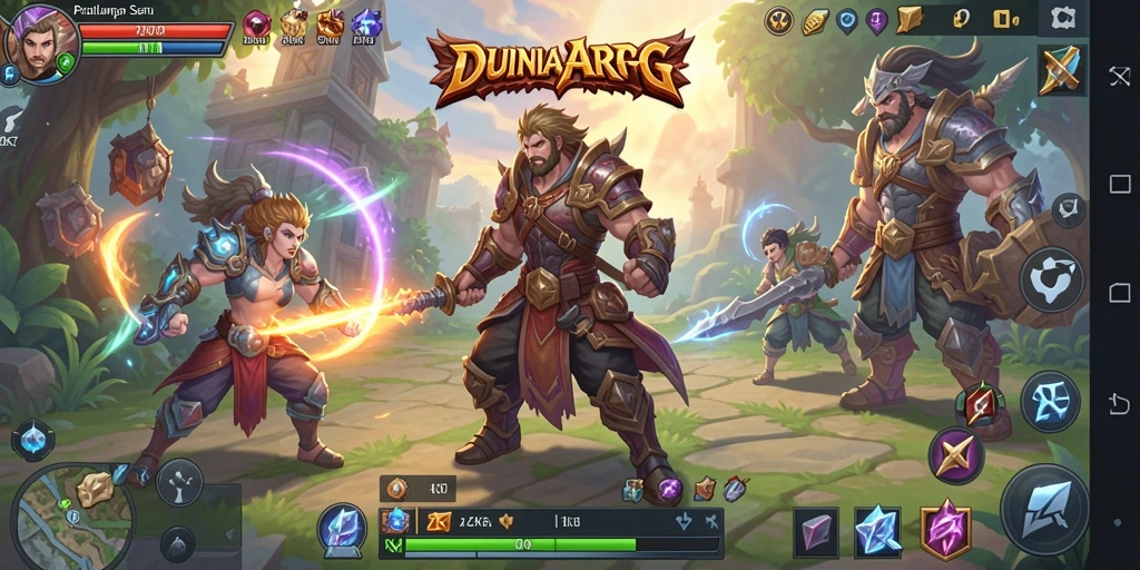 Tampilan gameplay mendebarkan di dalam ZK7, penuh aksi ARPG.